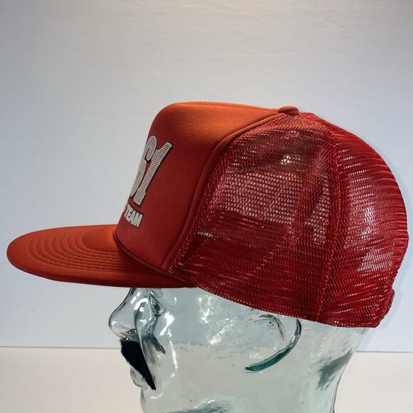 Vintage Dirt Track Racing Trucker Hat Cap Red White Adjustable Snapback Mesh - Picture 2 of 7